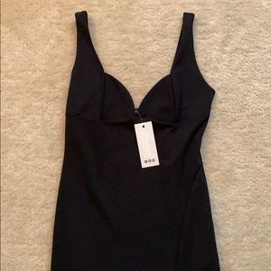 Slit Leg Black Dress - New